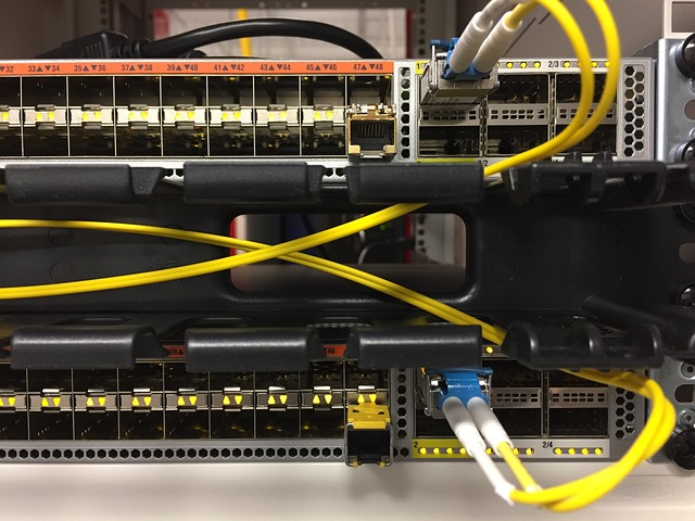 Router/Hub mit Glasfaseranschlüssen